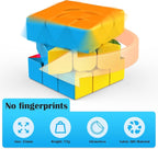 3x3 Speed Cube Stickerless with Stand & Tutorial: Magic Smooth Play, Easy Turning Puzzle Toy for Kids Adults, STEM Educational Gift