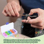 LUNARM Stitch Markers, 5 Colors/2 Sizes Open Stitch Markers for Crocheting with Sewing Needle, Split Ring Knitting Rings for DIY Handmade Crafts