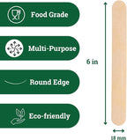 Jumbo 6 Inch Wooden Multi-Purpose Popsicle Sticks,Craft, Ice Cream, Wax, Waxing, Tongue Depressor Wood Sticks [100 Count]