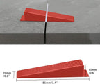 300 Pcs Tile Leveling Wedges Reusable Tile Wedges Suitable for 1/8" spacers, 1/16" spacers, 1/32" spacers Tile Leveling System, Tile Leveler Installation