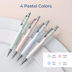 Nicpro Cute Mechanical Pencil Set, 4PCS 0.7mm Pastel Drafting Pencils with 4 Tube HB Lead Refills, 4B Erasers, Rotary Retractable Eraser and Eraser Refill for Writing Sketching Back to School Supplies