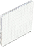 PATIKIL 4" x 4" Acrylic Stamp Block, Clear Stamping Block with Grid Lines Decorative Mounting Blocks Square for Scrapbooking DIY Crafts Card Making