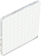 PATIKIL 4" x 4" Acrylic Stamp Block, Clear Stamping Block with Grid Lines Decorative Mounting Blocks Square for Scrapbooking DIY Crafts Card Making