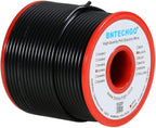 BNTECHGO 22 Gauge PVC 1007 Solid Electric Wire Black 100 ft 22 AWG 1007 Hook Up Tinned Copper Wire