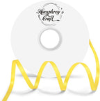 Humphrey's Craft 1/4 Inch Daffodil Yellow Double Faced Satin Ribbon - 50 Yards Variety of Color for Crafts Gift Wrapping Bows Bouquet Decoration Sewing Christmas Tree Wedding Invitations.