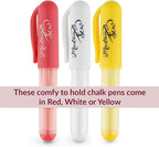 Madam Sew Fabric Chalk Markers for Sewing & Quilting | Refillable Tailors Chalk for Fabric Marking with Dosing Wheel | Ideal for Marking on Cotton, Knit, Suede [Red]