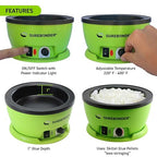 Surebonder 803 Electric Hot Glue Skillet, Adjustable Temperature 225-400°F, 5.25-Inch Diameter, 1-Inch Depth, Dip Crafts Directly Into Pot of Hot Glue, Green and Black