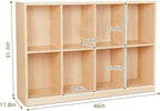 OOOK 8-Compartment Backpack Wooden Storage Cabinet - Kids Toy Storage Organizer - Bookshelf for Classroom, Playroom, Kindergarten, Living Room, Office