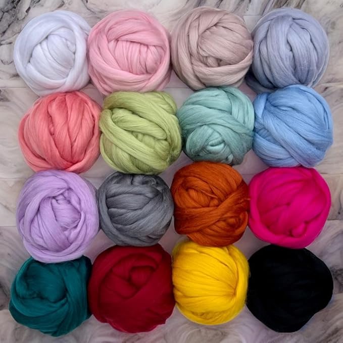 Revolution Fibers Dyed Corriedale Wool | 8 Ounces of Premium Combed Wool Top | 26 Micron, 100% Pure Corriedale Wool Roving, Ethically Sourced (Peppermint Green)