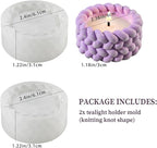Wehous 2PCS Knot Shape Tealight Holder Mold, Unique 3D Candle Holder Silicone Resin Mold, Cylinder Jewelry Holder Container Storage Mold for Epoxy Resin Concrete Art Craft Home Xmas Decor