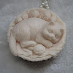Cat in Bowl Silicone Wave Spiral Candle Mold - Silicone Resin Casting Molds for Candle & Resin & Soap Craft Supplies