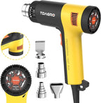 Heat Gun 1.5s Fast Heating,Compact but Powerful Heat Gun for Crafting, Variable Temperature Control from 122℉-1202℉,Mini Heat Gun for Shrink Tubing,Wrapping,Crafts,Resin,Vinyl Wrap (Golden Yellow)