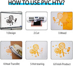guangyintong Heat Transfer Vinyl Light Orange HTV Rolls, 12" x 12ft Light Orange Iron on Vinyl for T-Shirts, Matte Surface HTV Vinyl for All Cutter Machine Easy to Cut & Weed for Heat Vinyl Design