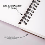 Cabreche Cute Sketchbook Top Spiral Bound Sketch Pad 9 x 12 inch,100GSM Thick Paper 50 Sheets 100 Pages,Art Sketch Book Aesthetic Writing Drawing Paper for Girls Women Face-Black Pink