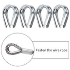 1/8 inch Wire Rope Kit, Haploon 33ft Wire Cable Rope Stainless Steel Cable Railing kit, 50 Pcs Aluminum Crimp Sleeves and 12 Pcs Thimble for Decking,Railing,DIY Outdoor Shades, Picture Hanging