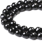32pcs 12mm Natural Faceted Black Agate Stone Beads for Jewelry Making Energy Healing Beads DIY Bracelet Necklace Accessories 15" (12mm, Faceted Black Agate)