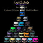 3D Sculpture Painting Paste|Texture Paste|Decorative Plaster|Ready to Use|Unique Colors|Ideal for Artwork|Stencil|Flowers|Texture|Art Relief| 6 oz (Metallic Dark Blue)