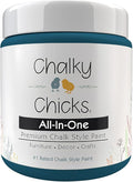 Chalky Chicks All-in-One Chalk Paint for Furniture or Cabinet - 16 Fl Oz - Matte Finish Twilight (Teal Blue) for Metal, Wood Furniture Paint - No Sanding All-in-One for Home Decor & Crafts, USA Made