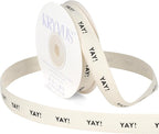 Yay! Ribbon - 5/8 Inch x 12 Yards Natural Twill Tape Ribbon, Cotton Herringbone Ribbons for Gift Wrapping, Birthdays, Weddings, Christmas, Anniversaries, Valentine's Day, Mother's Day