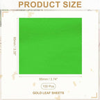 PATIKIL Gold Leaf Sheets for Art 3.7" x 3.4", 100 Pcs Gold Foil Sheet Metallic Leaf Papers for DIY Crafts Resin Furniture Nails Paintings Home Decoration, Green