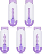 Pencil Erasers, Retractable Erasers for Pencils - White Purple, Pack of 5