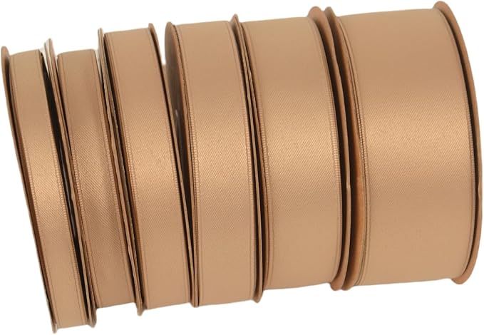 Double Side Satin Ribbon, Continuous 20 Yards,Use for Craft Bows Bouquet, Gift Wrapping, Wedding Decoration, Floral Arrangement (Apricot, 1/2 inch)