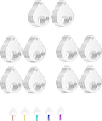 50Pcs Acrylic Embroidery Floss Organizer with 1Pc Hinged Ring, 50x43x2.5mm Slim Thread Bobbins for DIY Sewing & Craft Projects (Teardrop)