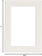 8.5x11 Mat Bevel Cut for 7x9 Photos - Acid Free Oyster Shell White Precut Matboard With Backing Board and Crystal Clear, Self Seal Photo Mat Bag - For Pictures, Photos, Framing - 4-ply Thickness
