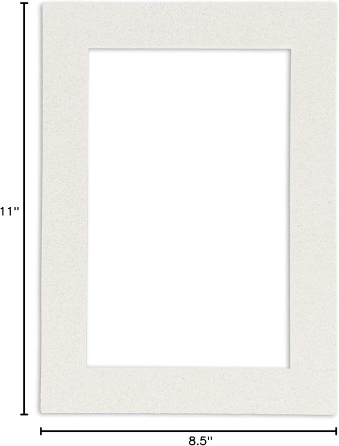 Poster Palooza Pack of TEN 8.5x11 Mats Bevel Cut for 7x9 Photos - Acid Free Oyster Shell White Precut Matboards For Pictures, Photos, Framing - 4-ply Thickness