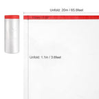 uxcell Pre-Taped Masking Film, 3.6ft x 66ft High-Tack Painters Tape Plastic Drop Cloth with High-Tack Painters Tape for Painting Protection Red 3Pcs