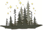 Lapoo Flowers Metal Cutting Die for Scrapbooking - Durable, Cut Stencils for DIY Scrapbook Photo Album Decorative Paper Card, Card Making Supplies (Two Layers of Trees and Stars 6.1 x 4.8 in)