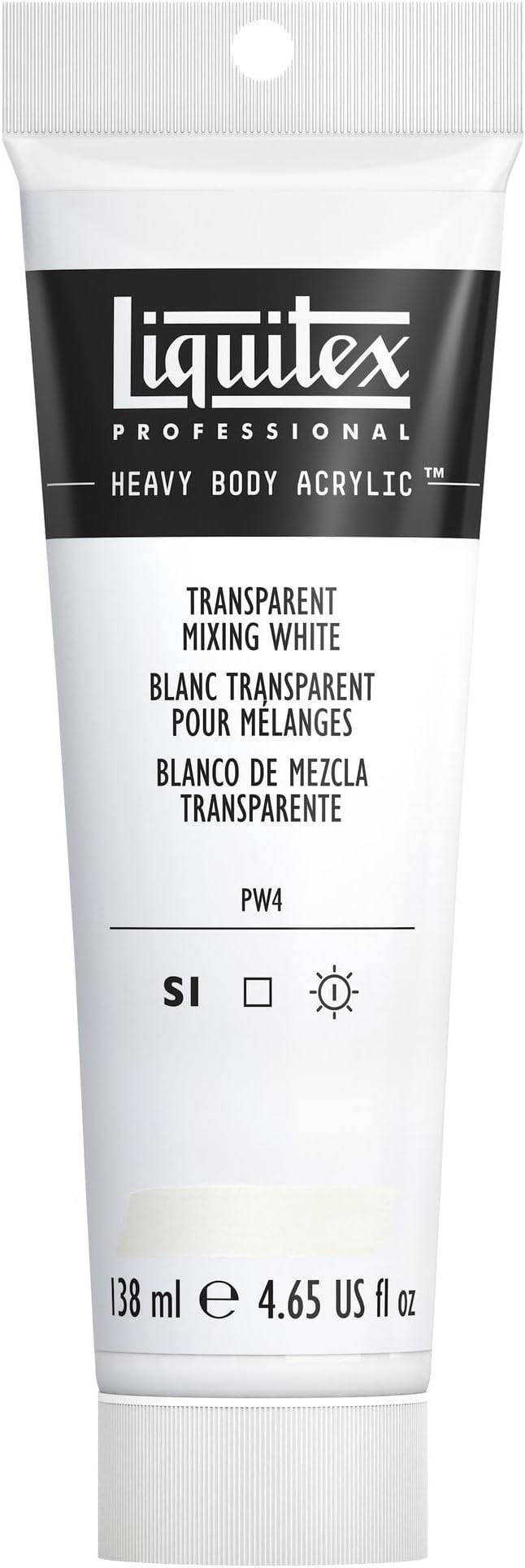 Liquitex Professional Heavy Body Acrylic Paint, 4.65-oz (138ml) Tube, Transparent Mixing White