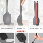 Culinary Couture 4-Piece Grey Baking Spatula Set - Rubber Spatulas Silicone Heat Resistant, BPA-Free - Spatula Set for Nonstick Cookware - Silicone Baking Utensils
