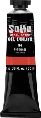 Soho Urban Artist Oil Paint - Red Orange, 50 ml Tube - Best Valued Oil Colors for Painting, Excellent Pigment Load