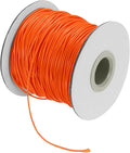 MECCANIXITY Waxed Cord 1mm Waxed Thread 87 Yard Wax String Leather Cord for Bracelet Making, Necklaces, Beading, Jewelry Making and DIY Crafts(Orange)
