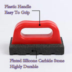 Masonry Rubbing Brick, Fluted Rub Bricks, 20 Grit, Plastic Handle