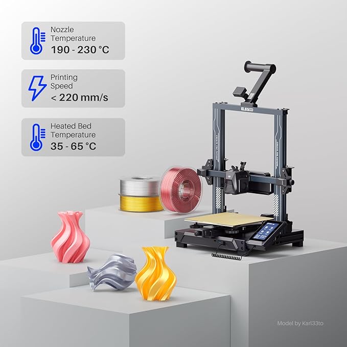 ELEGOO Silk PLA Filament 1.75mm Dual Color Yellow Purple 1KG, Shiny 3D Printer Filament Dimensional Accuracy +/- 0.05mm, 1kg Spool(2.2lbs) Fits for Most FDM 3D Printers