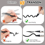 TRANSON 4 Black and 4 White Paint Markers Brush and Bold Dual-tip Acrylic Paint Marker Set for Rock Painting Glass Canvas Wood Leather Ceramic Painting