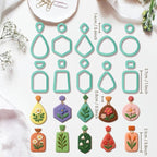 10 Sets Geometric Clay Cutters, 20pcs Shape Polymer Clay Cutting Tools for Earrings Jewelry Making, Clay Jewelry Making Kit
