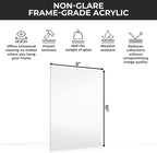Non-Glare Acrylic Replacement for 5x10 Picture Frame, Replacement Plexiglass for 5x10 Photo Frame, UV-Resistant Non-Glare Acrylic Cover Sheet
