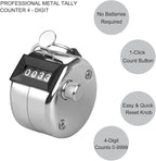 Metal Tally Counter Clicker Counter Handheld Pitch Counter, Manual Mechanical 4-Digit Number Click Counter, One Hand Counter Clicker Digital Counting for Coaching Knitting People Lap Fishing Golf&Row