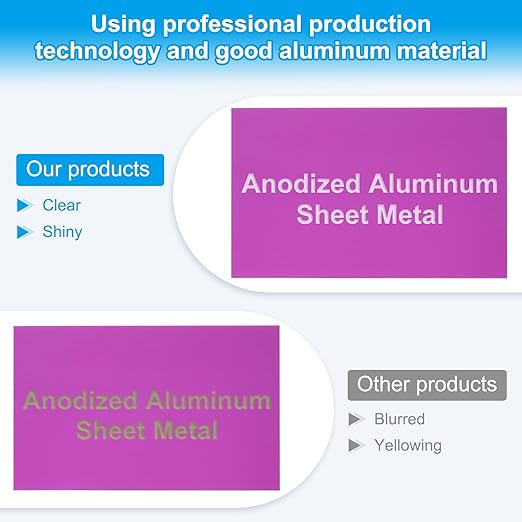 PATIKIL 8x12 Inch Anodized Aluminum Sheet Metal, 1Pcs Laser Plates Engraving Blanks 0.5MM Thin Rectangle for Crafting DIY House Laser Engraving, Purple
