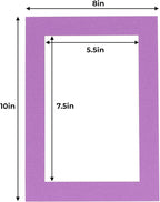 6x8 Mat for 8x10 Frame - Precut Mat Board Acid-Free Dark Purple 6x8 Photo Matte Made to Fit a 8x10 Picture Frame, Premium Matboard for Family Photos, Show Kits, Art, Picture Framing, Pack of 10 Mats