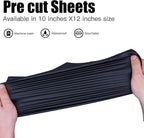 JANDJPACKAGING Black Heat Transfer Vinyl for T- Shirts- 10 Sheets,10"x12" Black HTV Iron On Vinyl for Cricut and Silhouette Cameo Including Teflon Sheet