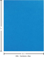 PA Paper Accents Stash Builder Cardstock 8.5" x 11" Bright Blue, 65lb Colored cardstock Paper for Card Making, Scrapbooking, Printing, Quilling and Crafts, 25 Piece Pack