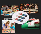 IXIGER Poker Chips,Denomination Poker Chips Set with Black Velvet Pouch Bag,Plastic Learning Counters Disks and Learning Math Counting Chips,Game Night Party Supplies(100pcs)