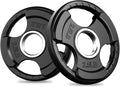 RitFit Olympic Rubber Grip Plates for Barbell, 2-Inch Weight Plates for Weightlifting and Strength Training in Home & Gym, Single, Pair and Sets(2.5/5/10/25/35/45 LB)