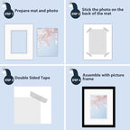 Mat Board Center, Double Mat - Acid Free, 8-ply Thickness, White Core - for Pictures, Photos, Framing (Off White Over Off White, 8x10 for 5x7, Pack of 5)