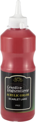 Creative Inspirations Acrylic Paint - Scarlet Lake - 500 mL Bottle - Smooth & Creamy Consistency, Vibrant Pigmentation, Great Coverage for Artists - Clean Up with Soap & Water