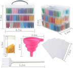 Douorgan 3-Tier Diamond Painting Storage Containers Portable Bead Organizer and Storage Box Stackable Arts & Crafts Organizers for Nail Charms Seed, 240 Rectangular, Funnel, Stickers